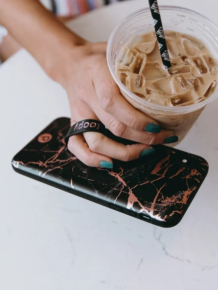 Black Rose Marble Metallic